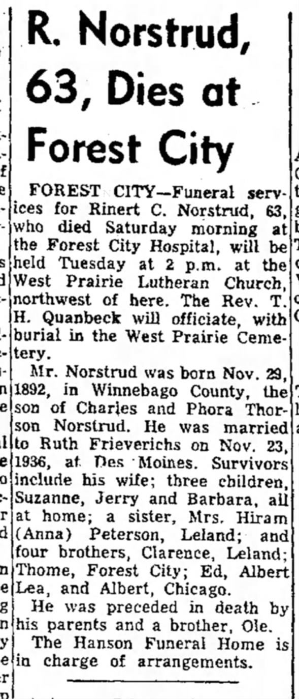 Clipping from Globe-Gazette